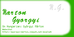 marton gyorgyi business card